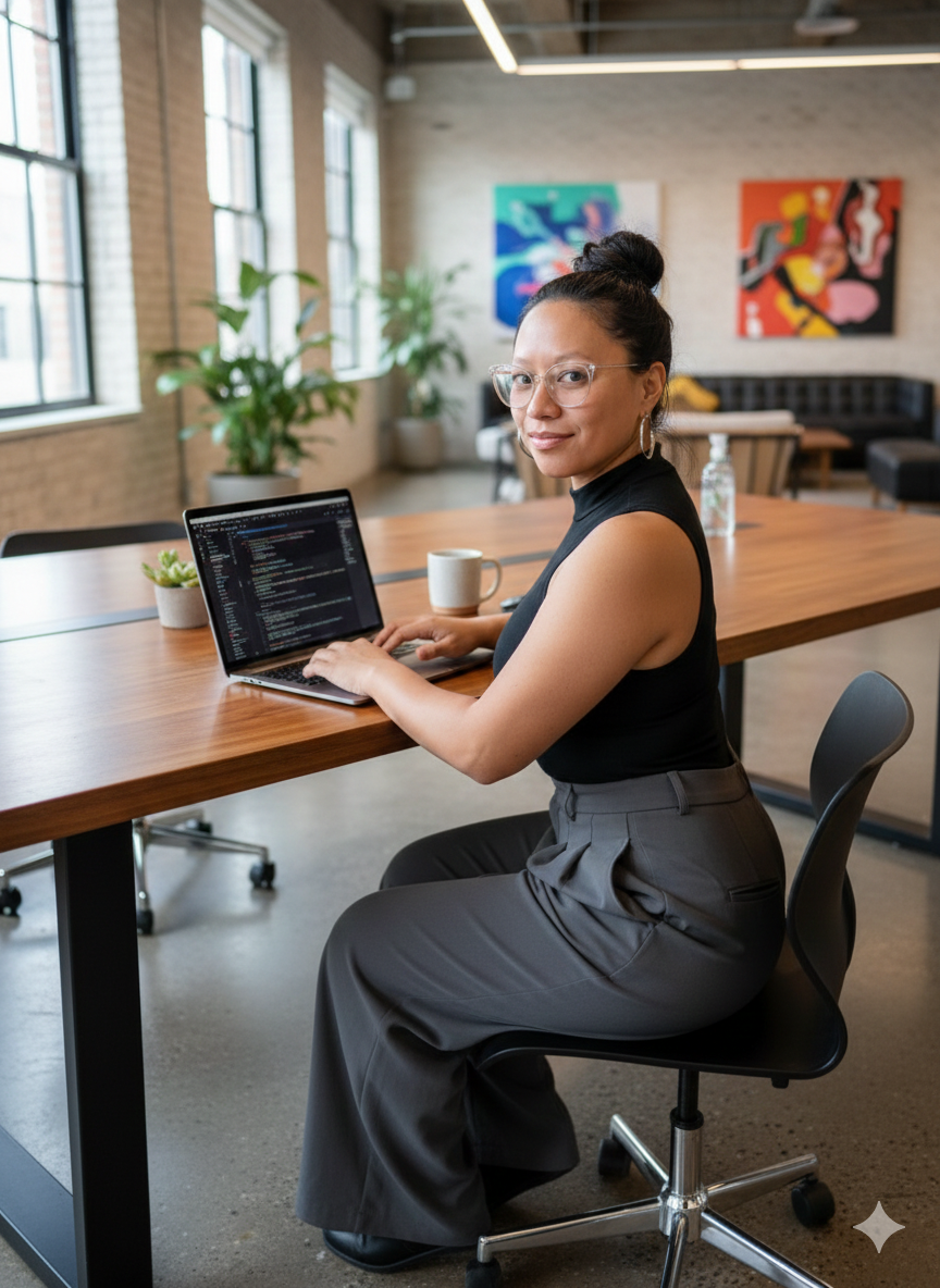 A photo of the founder, Gwen.